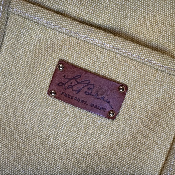 VTG L. L. Bean Boat & Tote Golden Butter Yellow Heavy Duty Canvas XL  - HTF - Picture 2 of 12